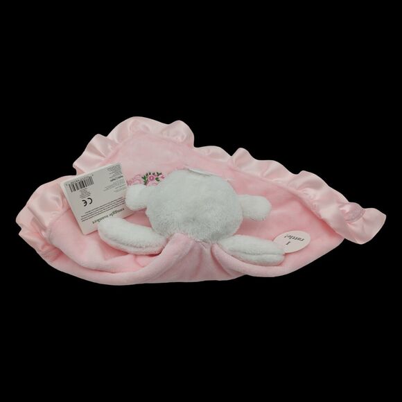 Macys Sweet Stuffed Lambie Plush Little Me Pink Snuggle Rattle Blanket Baby Gift - Picture 7 of 15